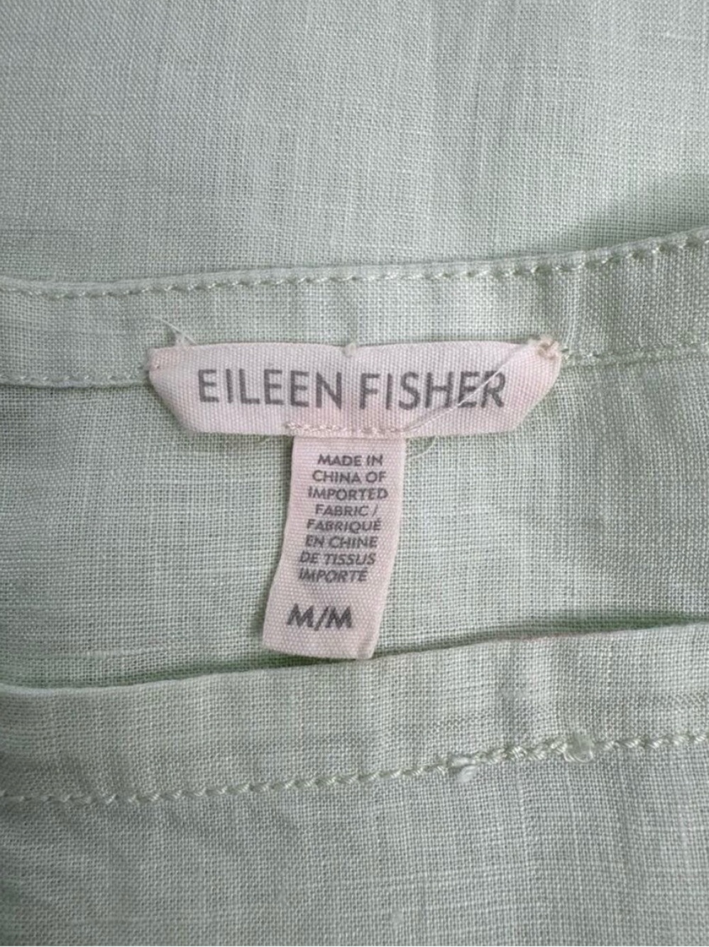 Eileen Fisher Pale Mint Linen Boxy Tunic - Picture 3 of 6